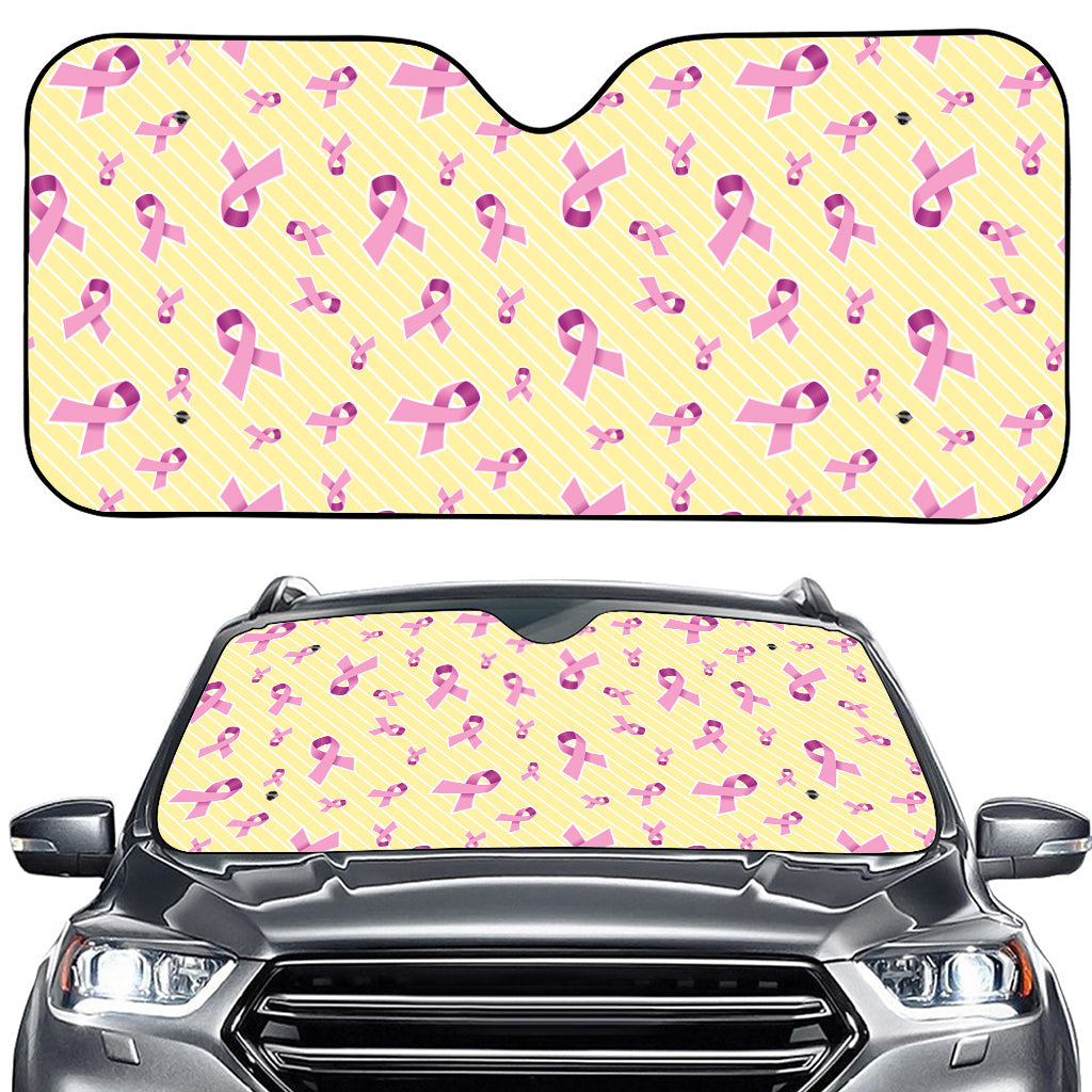 Pastel Breast Cancer Awareness Print Car Windshield Sun Shade