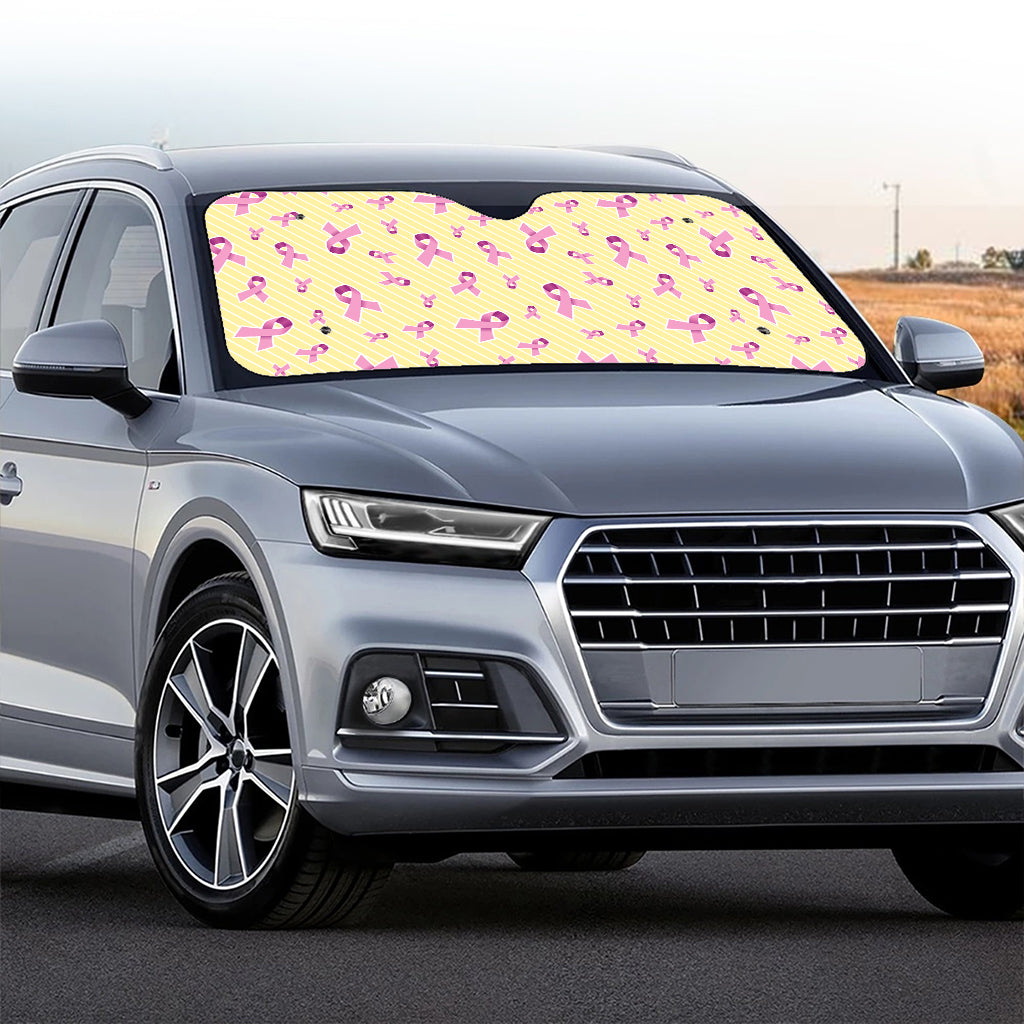 Pastel Breast Cancer Awareness Print Car Windshield Sun Shade