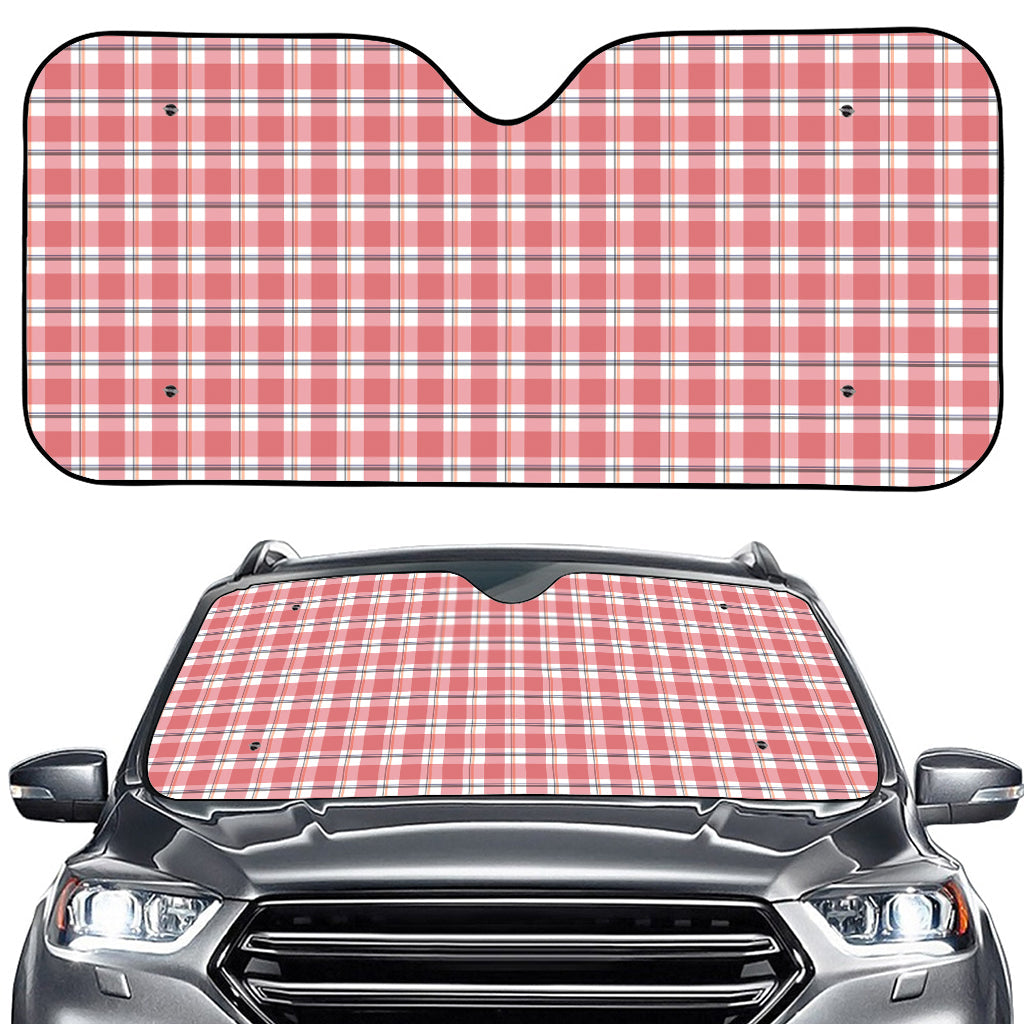 Pastel Madras Pattern Print Car Windshield Sun Shade