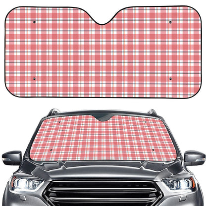 Pastel Madras Pattern Print Car Windshield Sun Shade