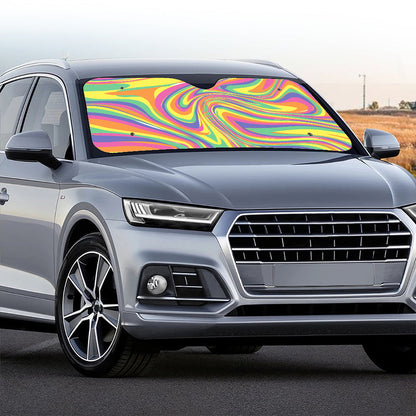 Pastel Rave Print Car Windshield Sun Shade