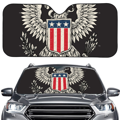 Patriotic USA Eagle Print Car Windshield Sun Shade