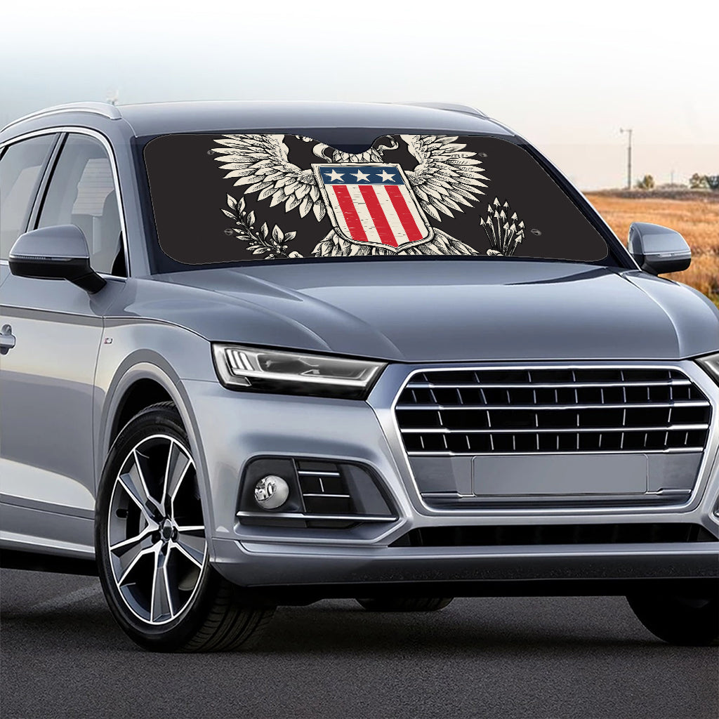 Patriotic USA Eagle Print Car Windshield Sun Shade