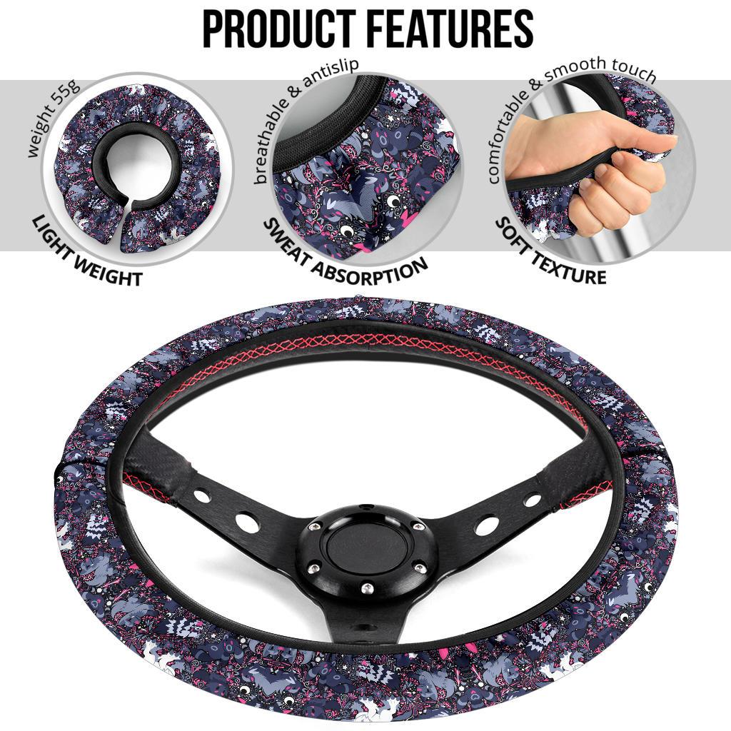 Pattern Black Luxury Car Steering Wheel Cover