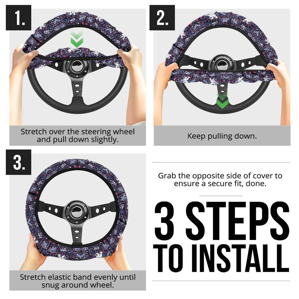 Pattern Black Luxury Car Steering Wheel Cover