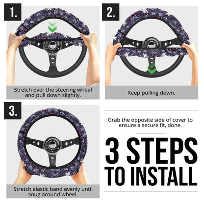 Pattern Black Luxury Car Steering Wheel Cover