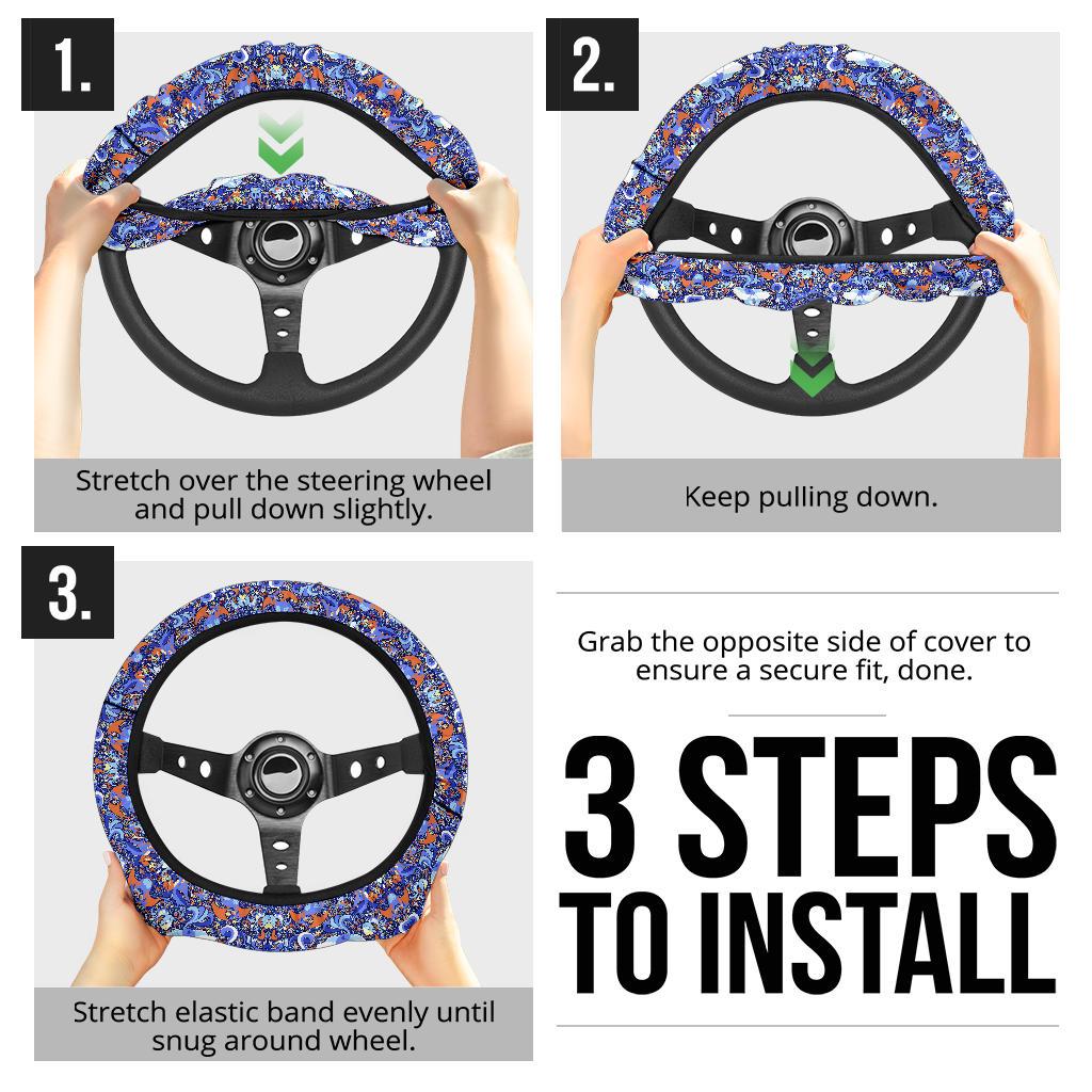 Pattern Dragon Car Steering Wheel Cover 1