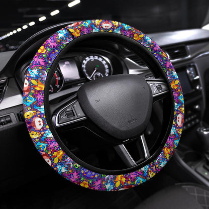 Pattern Eevee Evoulution Color Car Steering Wheel Cover