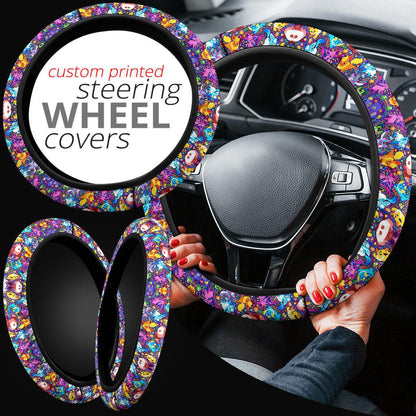 Pattern Eevee Evoulution Color Car Steering Wheel Cover