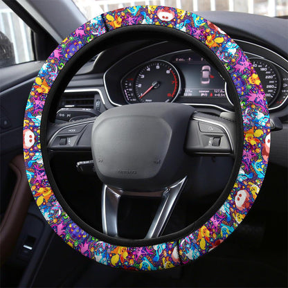 Pattern Eevee Evoulution Color Car Steering Wheel Cover