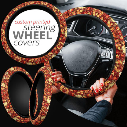 Pattern Fire Car Steering Wheel Cover 6