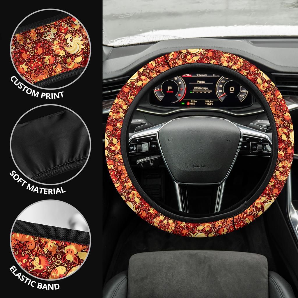 Pattern Fire Car Steering Wheel Cover 6