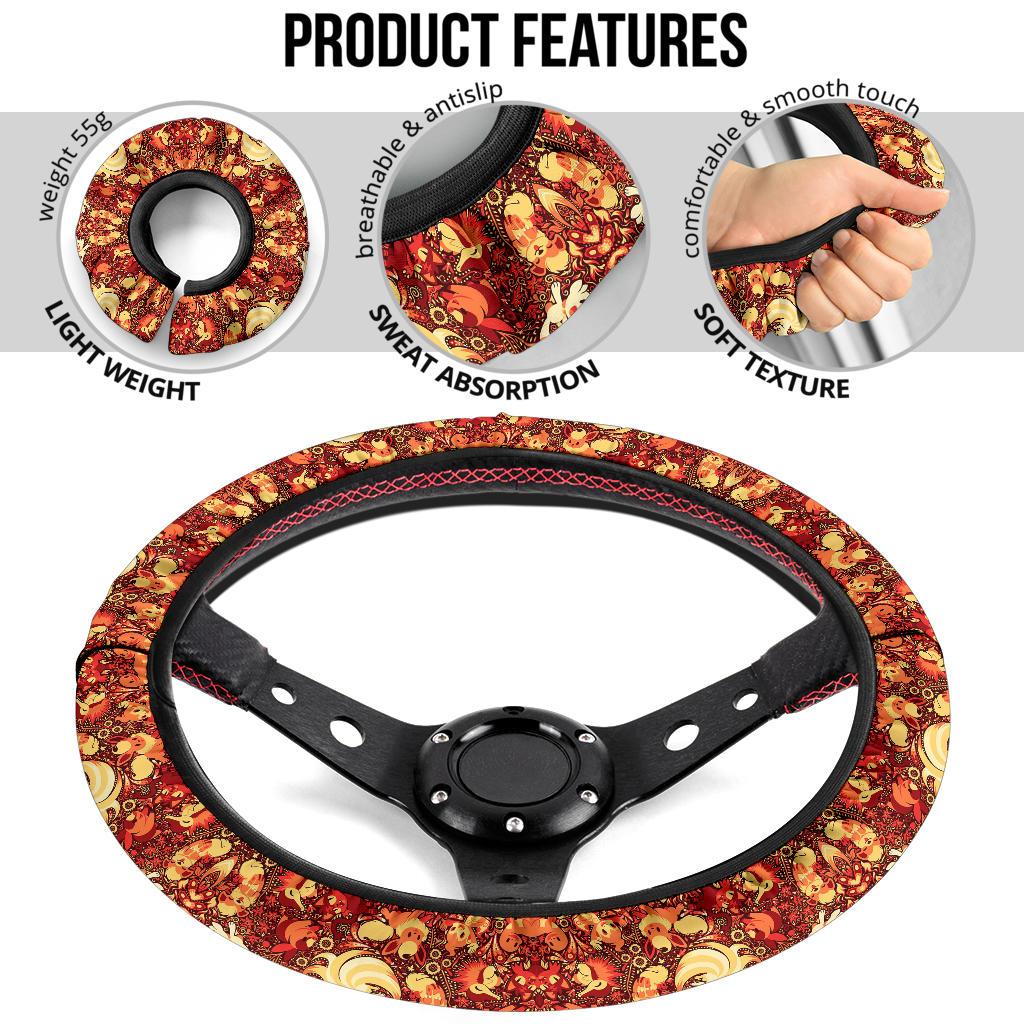 Pattern Fire Car Steering Wheel Cover 6