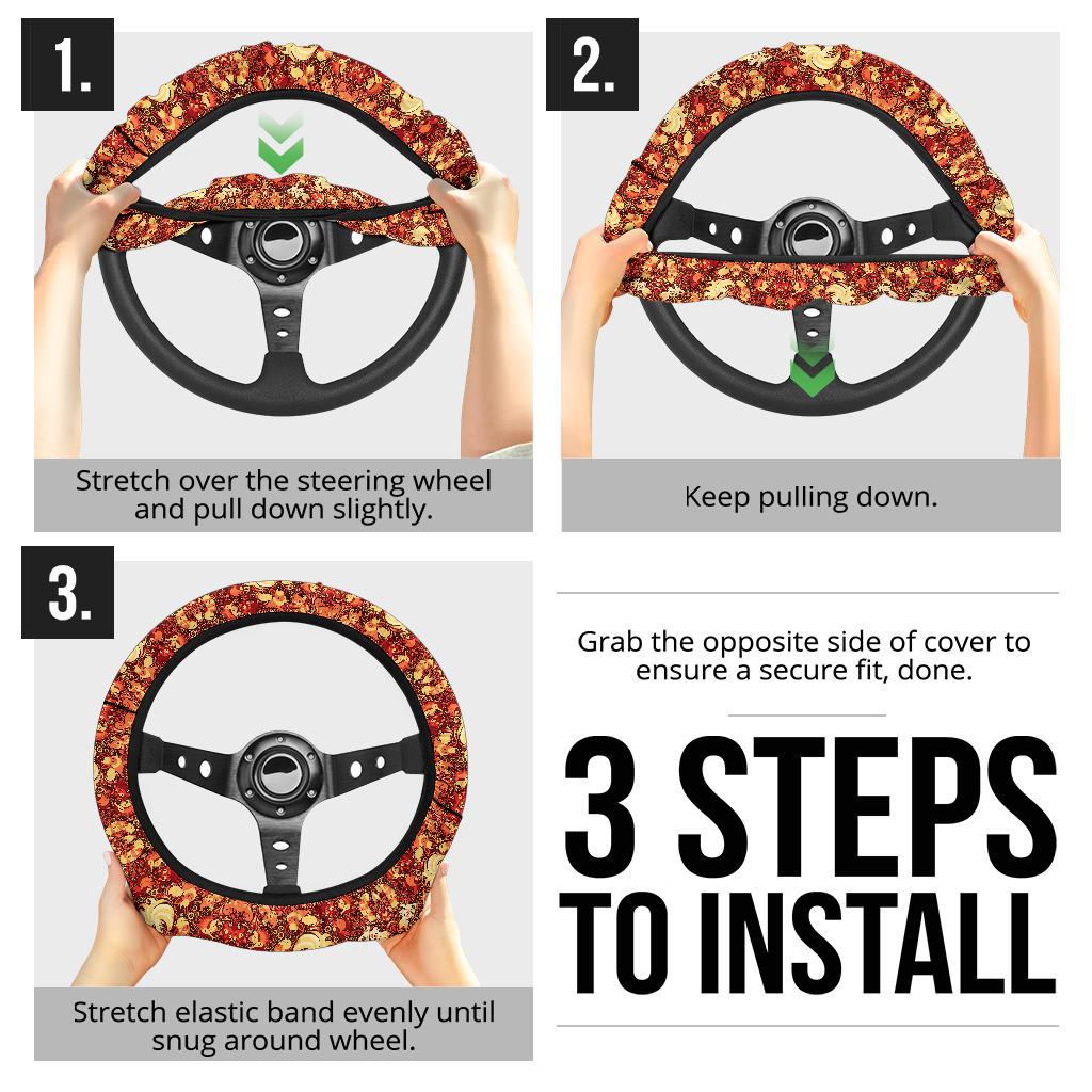 Pattern Fire Car Steering Wheel Cover 6