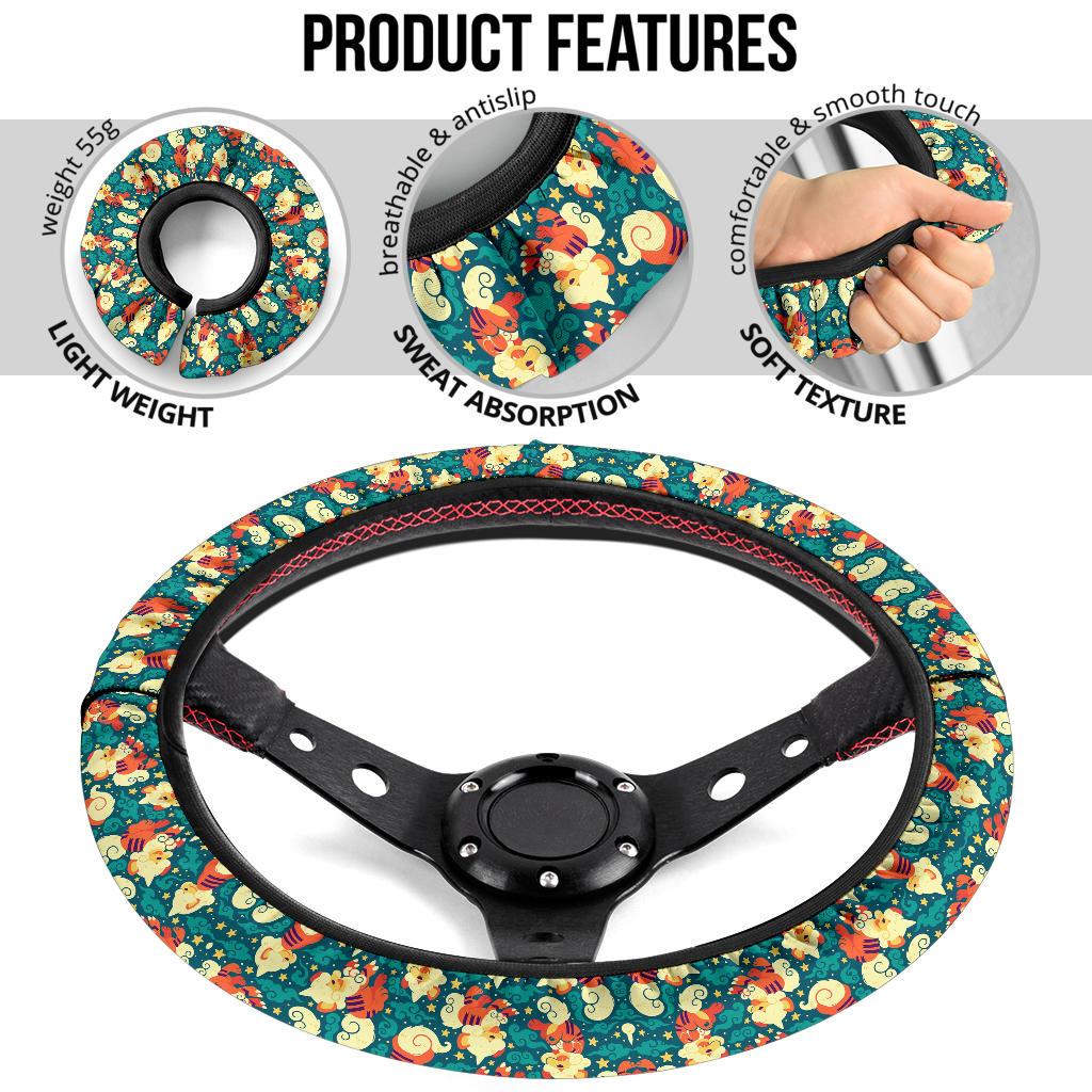 Pattern Fire Cute Car Steering Wheel Cover 3