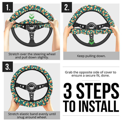 Pattern Fire Cute Car Steering Wheel Cover 3