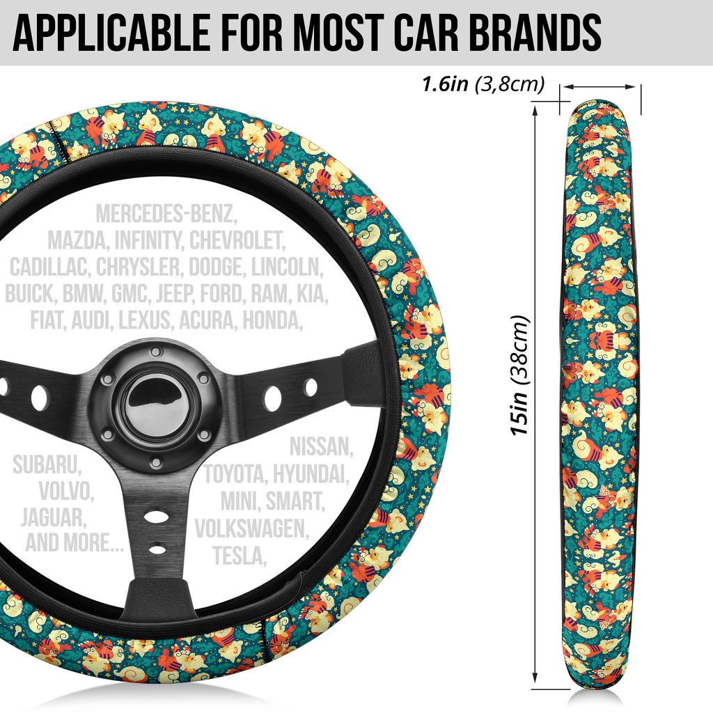 Pattern Fire Cute Car Steering Wheel Cover 3