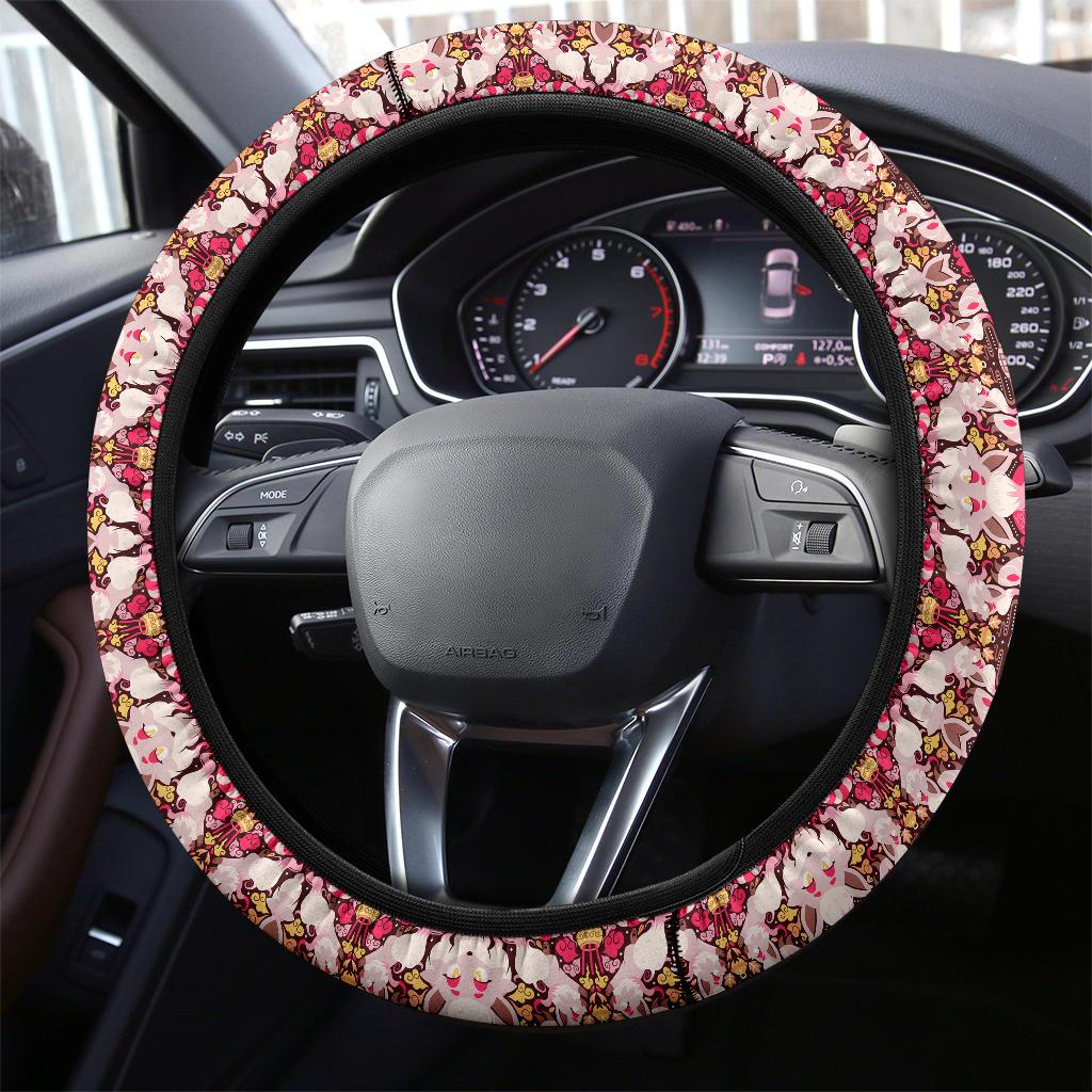 Pattern Fox Red Car Steering Wheel Cover