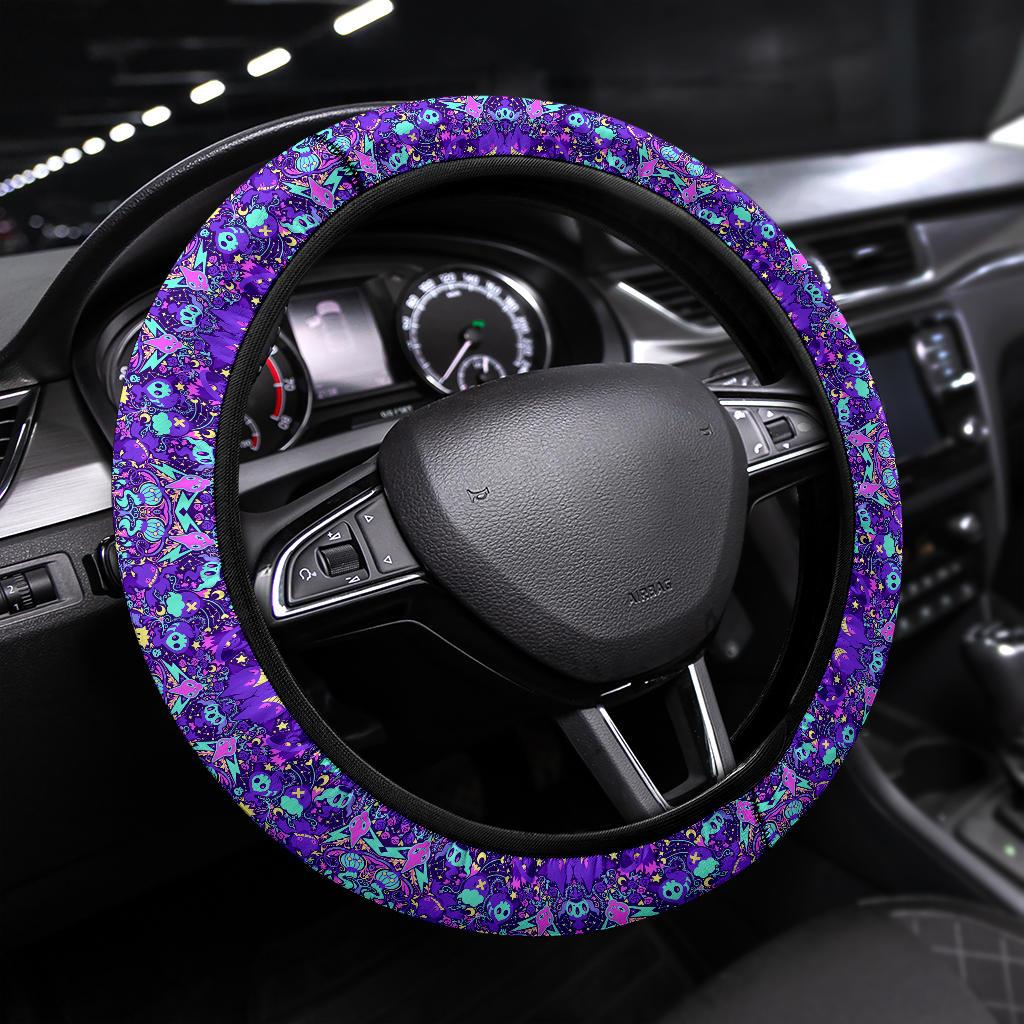 Pattern Ghost Purple Car Steering Wheel Cover 2