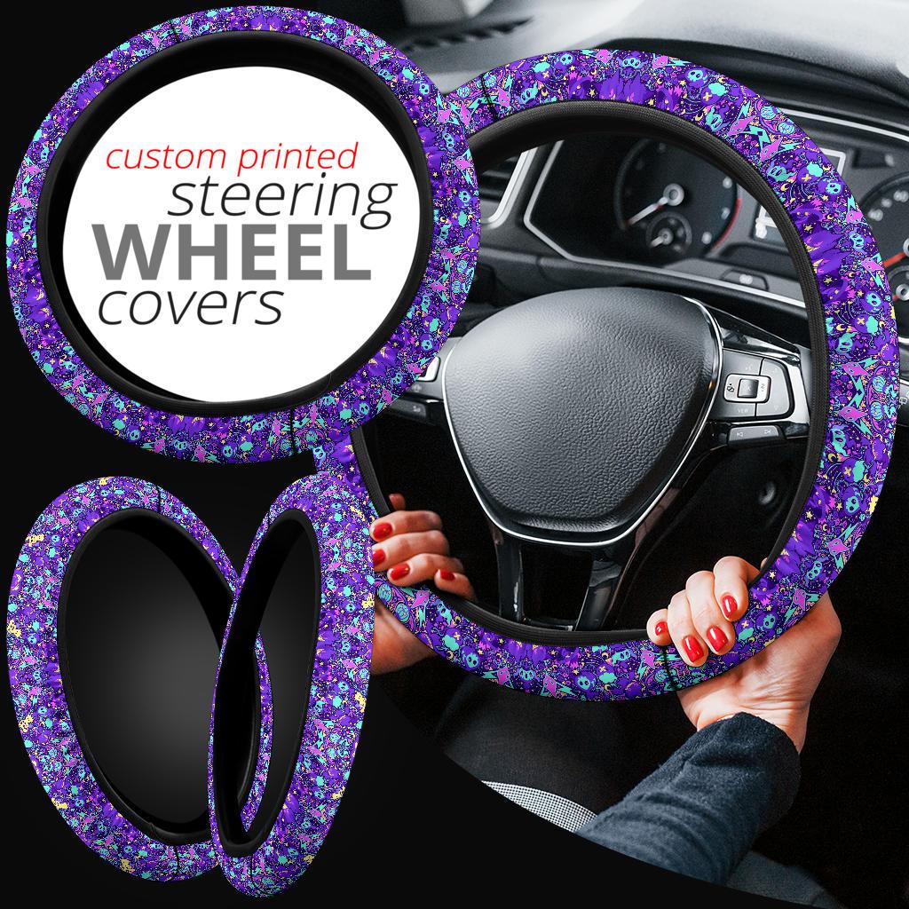 Pattern Ghost Purple Car Steering Wheel Cover 2