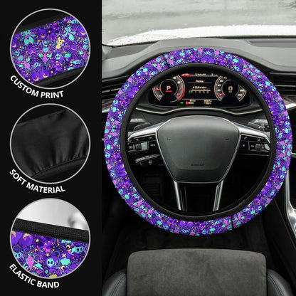 Pattern Ghost Purple Car Steering Wheel Cover 2