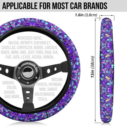 Pattern Ghost Purple Car Steering Wheel Cover 2