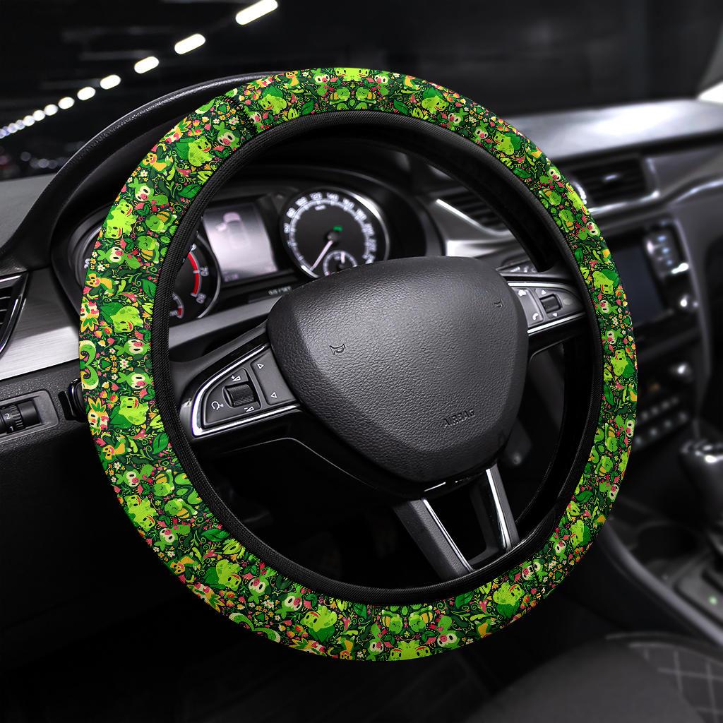 Pattern Grass Green Car Custom Steering Wheel Cover