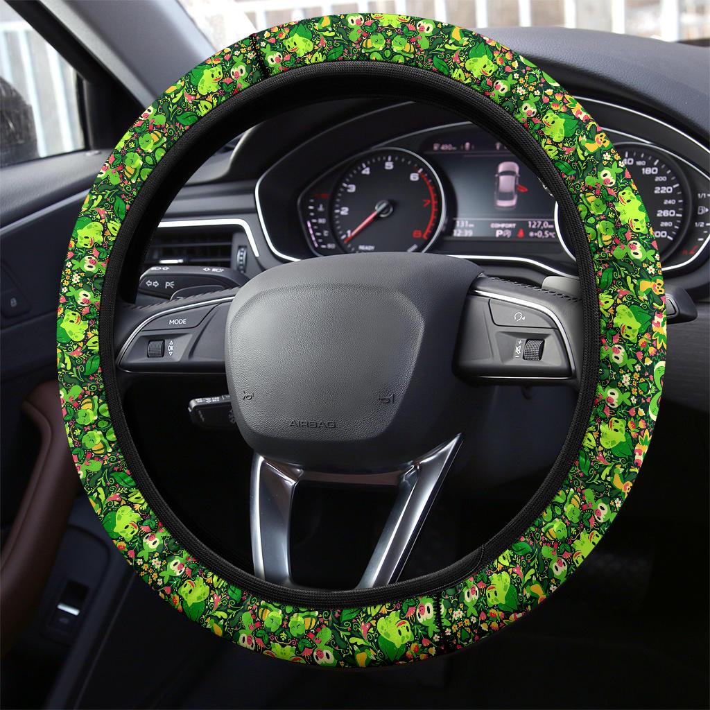 Pattern Grass Green Car Custom Steering Wheel Cover