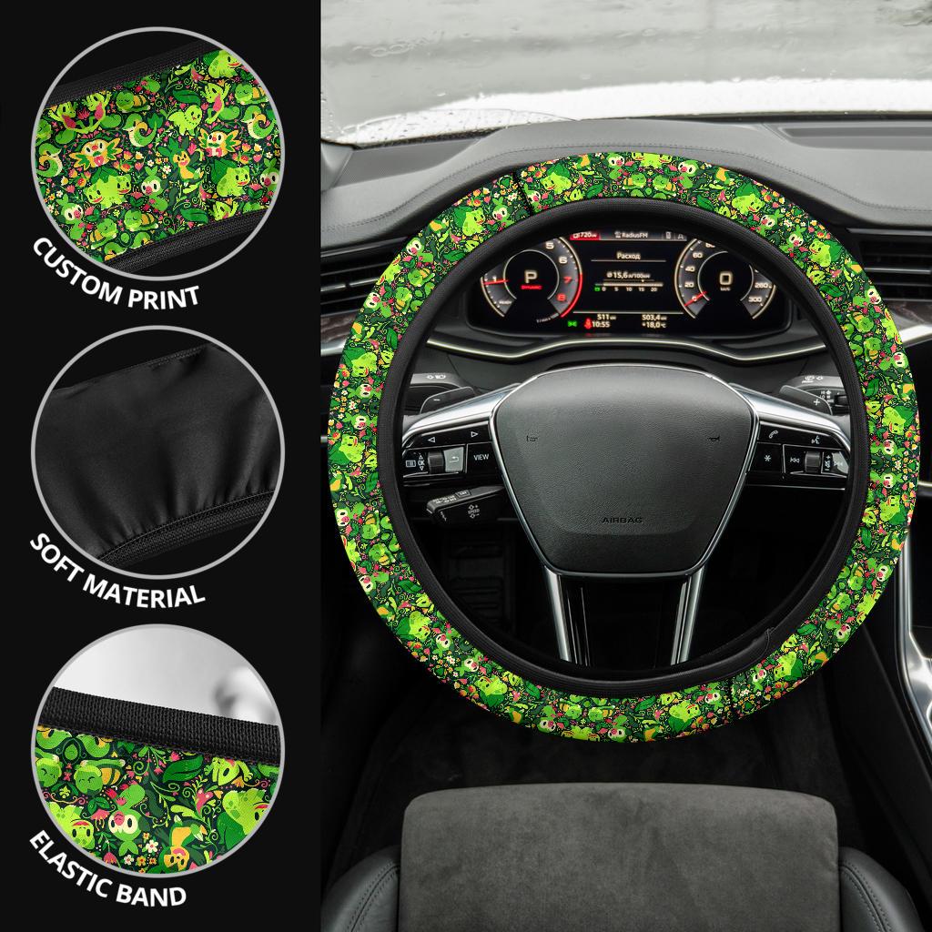 Pattern Grass Green Car Custom Steering Wheel Cover