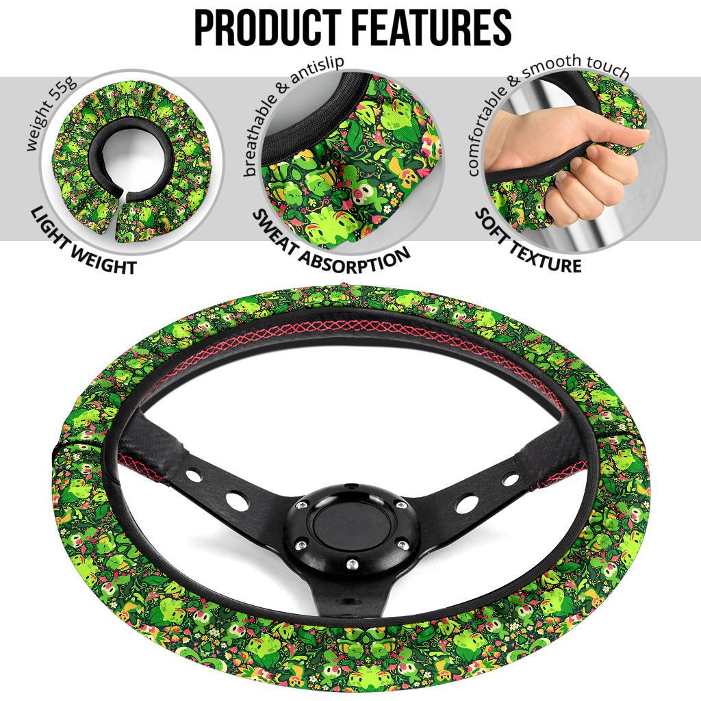 Pattern Grass Green Car Custom Steering Wheel Cover