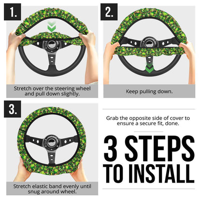 Pattern Grass Green Car Custom Steering Wheel Cover