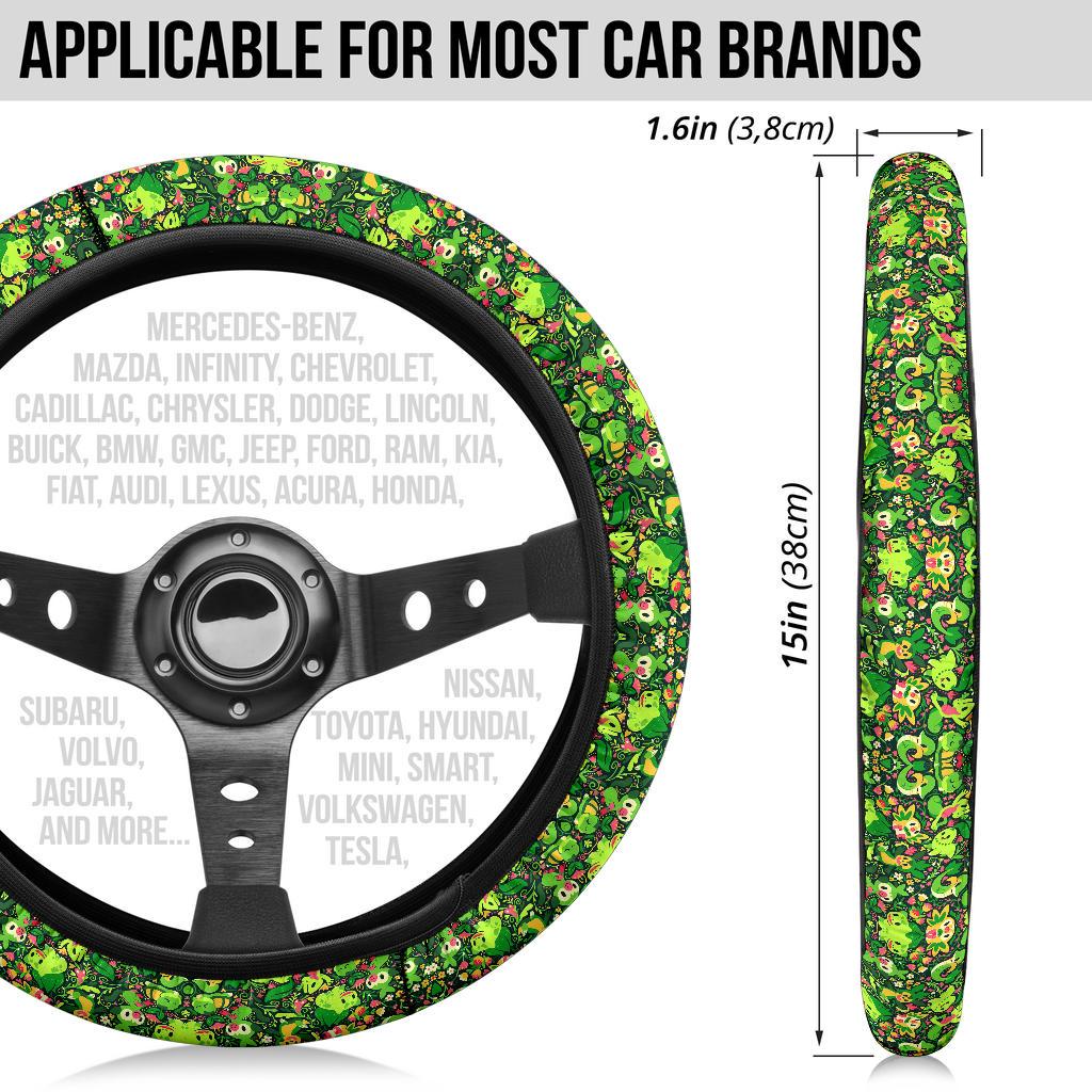 Pattern Grass Green Car Custom Steering Wheel Cover