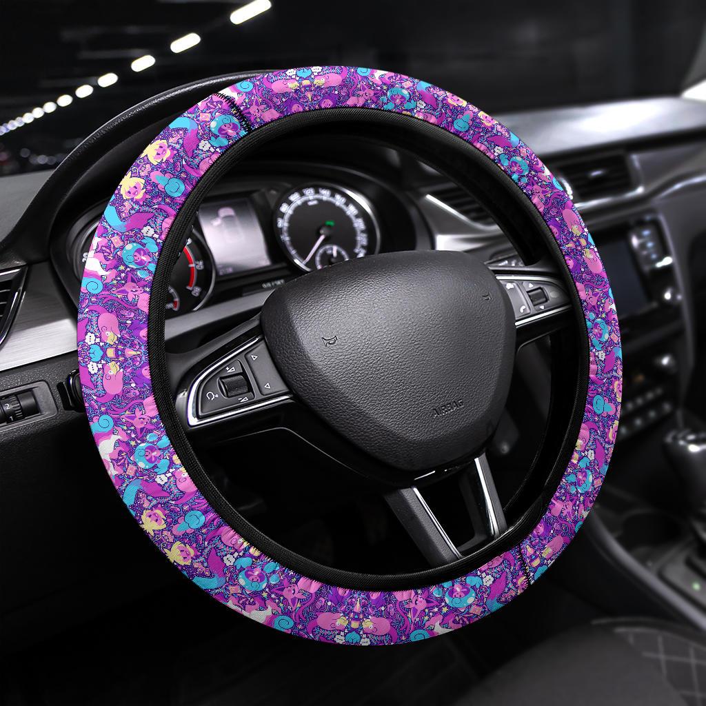 Pattern Purple Custom Car Steering Wheel Cover