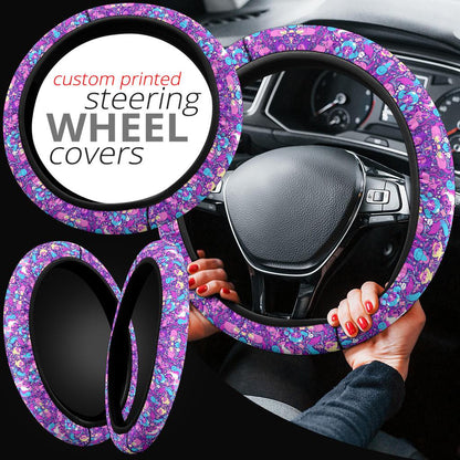 Pattern Purple Custom Car Steering Wheel Cover