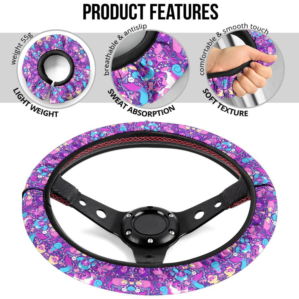Pattern Purple Custom Car Steering Wheel Cover