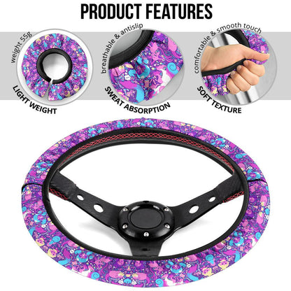 Pattern Purple Custom Car Steering Wheel Cover