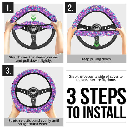 Pattern Purple Custom Car Steering Wheel Cover