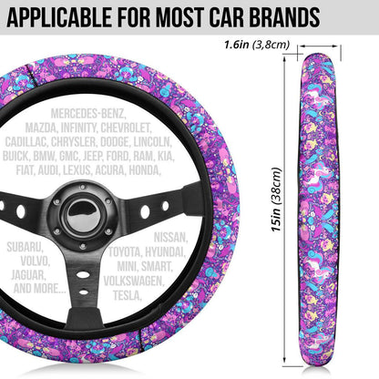 Pattern Purple Custom Car Steering Wheel Cover