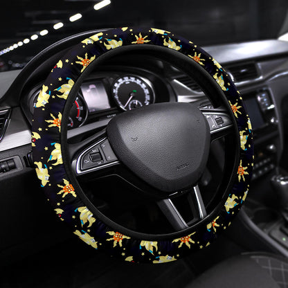 Pattern Sun Moon Christmas Premium Custom Car Steering Wheel Cover
