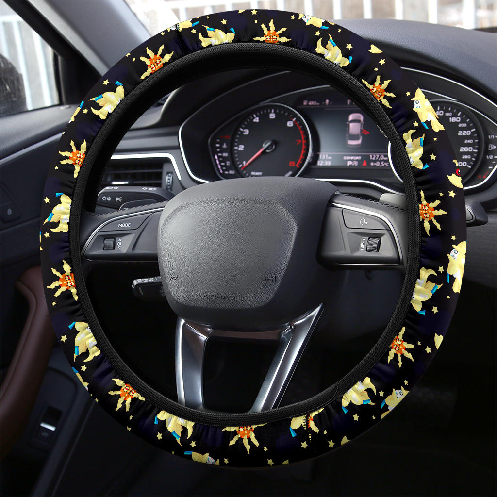 Pattern Sun Moon Christmas Premium Custom Car Steering Wheel Cover