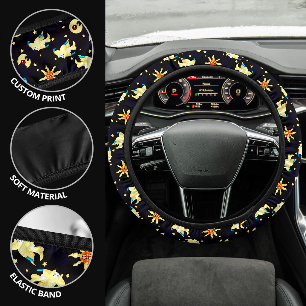 Pattern Sun Moon Christmas Premium Custom Car Steering Wheel Cover
