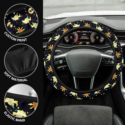 Pattern Sun Moon Christmas Premium Custom Car Steering Wheel Cover
