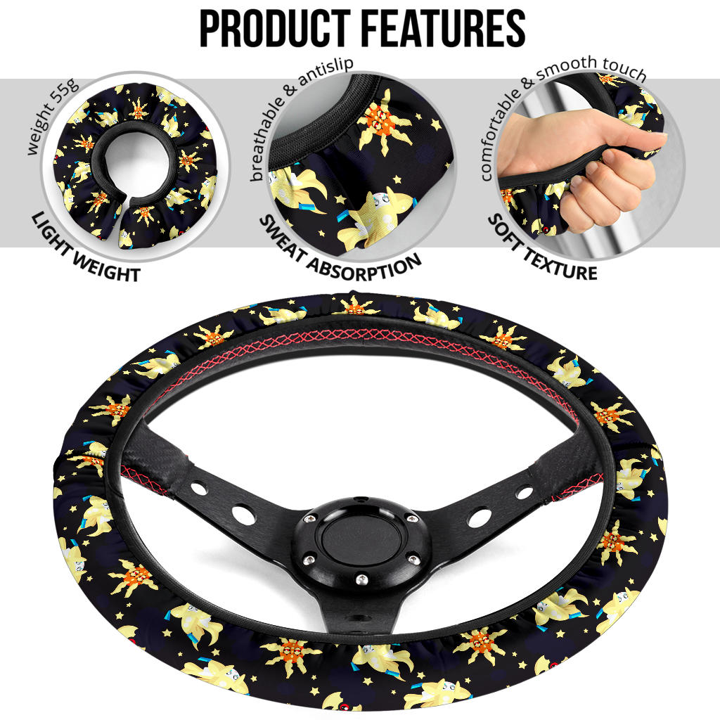 Pattern Sun Moon Christmas Premium Custom Car Steering Wheel Cover