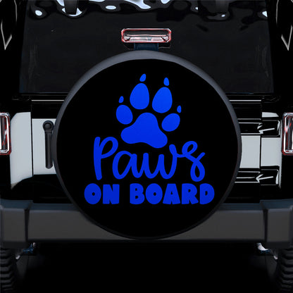 Paw On Board Blue Car Spare Tire Cover