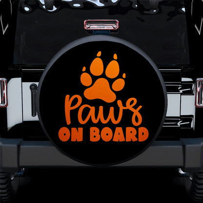 Paw On Board Orange Car Spare Tire Cover