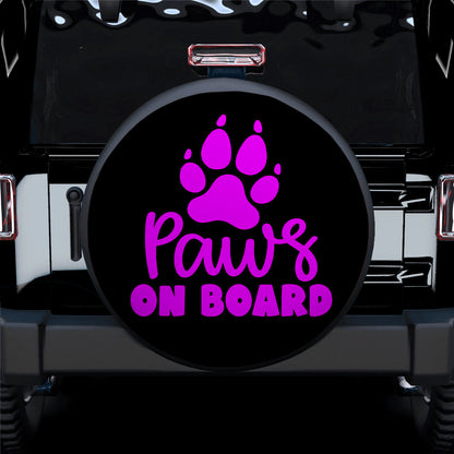 Paw On Board Pink Car Spare Tire Cover