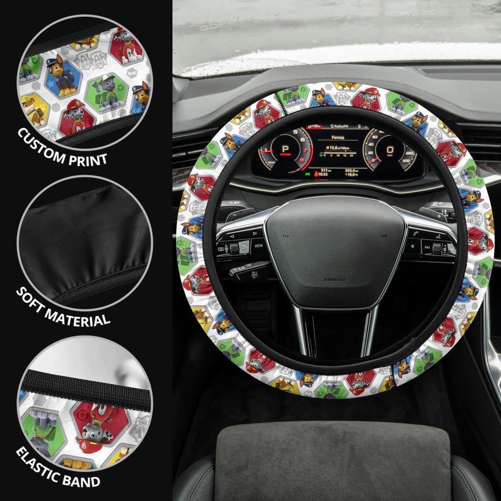 Paw Patrol Pattern Anime Steering Wheel Cover
