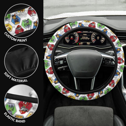 Paw Patrol Pattern Anime Steering Wheel Cover