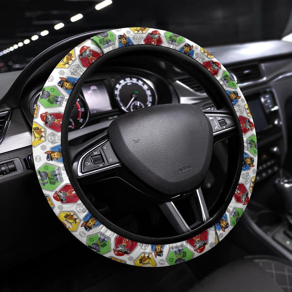 Paw Patrol Pattern Anime Steering Wheel Cover