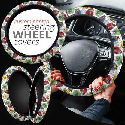 Paw Patrol Pattern Anime Steering Wheel Cover